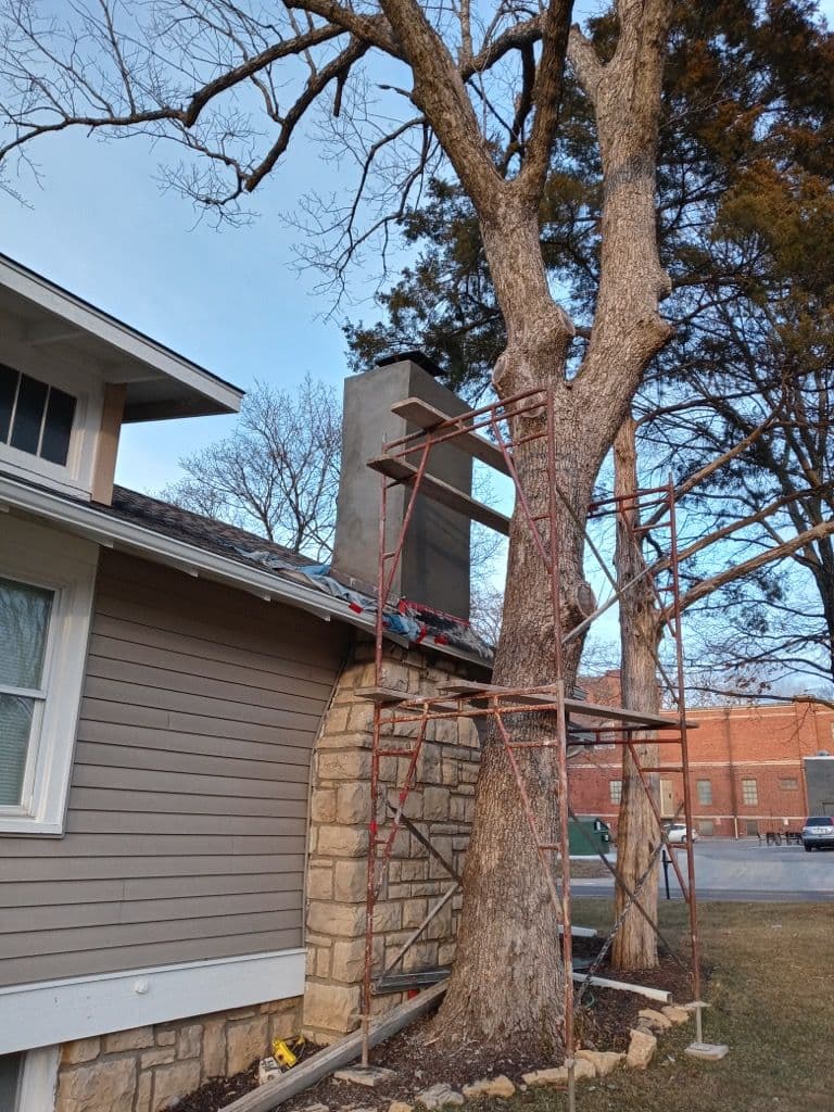 Gallery photos for Chimney Stucco Repair and Refresh: Image #1